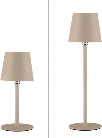 LED настільна лампа SellTec на акумуляторі, USB, біла, диммер, IP54, для саду, кемпінгу, балкону або тераси (пісок)