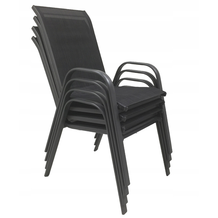 Набір садових стільців Kontrast, метал, чорний, 4 шт.