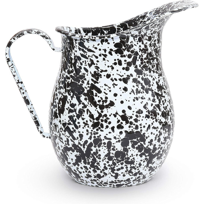 Круг Crow Canyon Home з емальованого посуду - великий, довговічний, для дому та відпочинку на природі, безпечний для миття в посудомийній машині (Чорний)