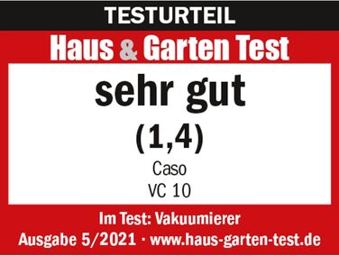 Вакууматор CASO VC10 для продуктів харчування, пристрій для вакуумування з 10 пакетами, ширина шва 30 см
