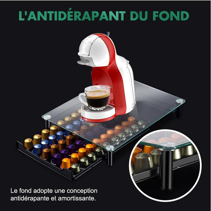 Підставка для капсул Nespresso Masthome, 60 капсул, скло, з серветкою для чищення