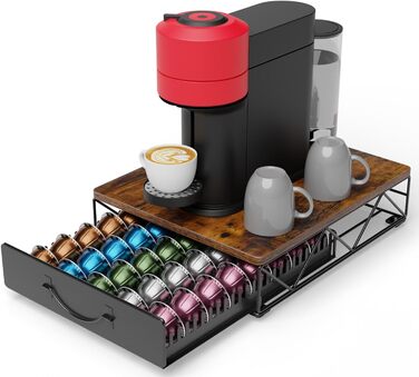 Організатор для капсул Nespresso Vertuo від HFHOME - на 40 великих або 60 маленьких капсул, з висувною шухлядою