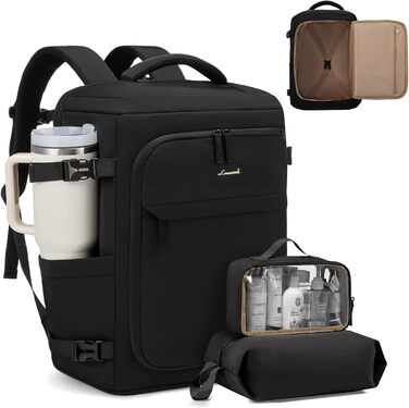 Рюкзак жіночий LOVEVOOK 40L для подорожей та авіаперельотів, Carry On, Beige Khaki