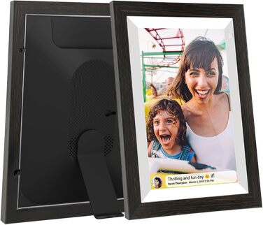 Цифровий фоторамка Cytem 10.1 дюйма | Wi-Fi, FrameO Software, 32GB, Сенсор руху, Автоматичне повороту, IPS 16:10, Touchscreen, Коричневе дерево