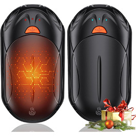 Електричні грілки для рук 2 шт. 6000mAh, перезаряджаються, USB, 3 режими нагріву, для спорту, кемпінгу та гольфу взимку