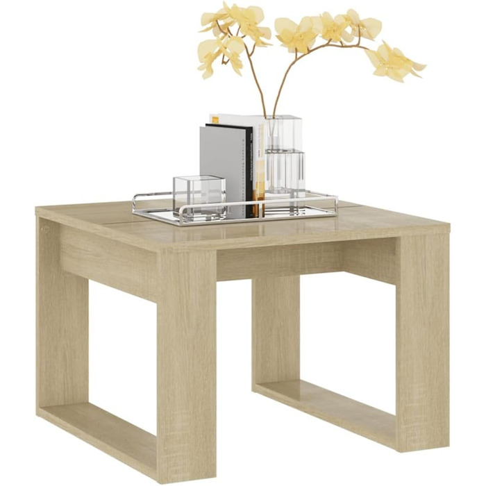 Журнальний столик Журнальний столик Стіл для вітальні Журнальний столик Журнальний столик Стіл для чайного столика Меблі для вітальні 50x50x35см Інженерна деревина (дуб сонома)