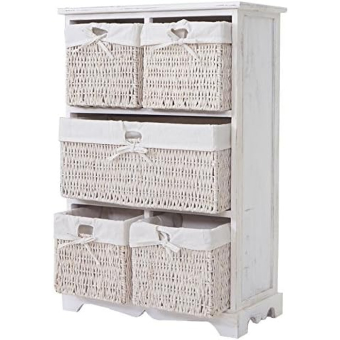 Комод Dundee, Shabby Look Вінтажна тумба 90x60x30см - білий