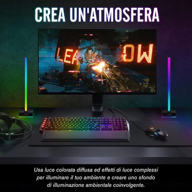 Світлодіодна світло-смуга EZDIY-FAB для навушників з кріпленням, RGB-підсвічування, 50 режимів, аксесуар для геймерського ПК, чорний