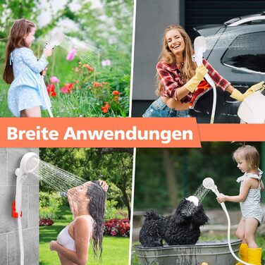 Набір для душу намету Campingdusche з насосом та акумулятором 7800mAh, оранжевий