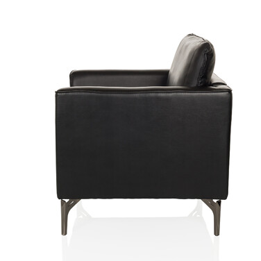 Крісло-релакс / Одномісне крісло BAVERO з екошкіри чорного кольору hjh OFFICE