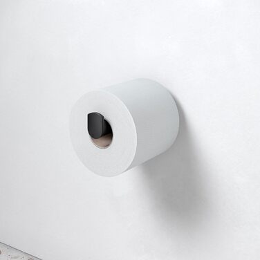 Змінний металевий тримач рулону, глянцеве дзеркало, тримач туалетного паперу для ванної кімнати та гостьового туалету, 1 рулон, тримач туалетного паперу, план (чорний)