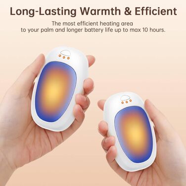 Jonwall Електричні грілки для рук, 2 шт., USB, багаторазові, портативні, 3 режими нагріву, для кемпінгу, полювання, гольфу, подарунок для жінок та чоловіків (блакитний)