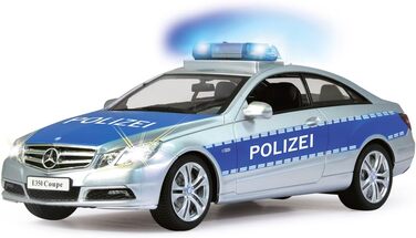 Модель Mercedes-Benz E350 Coupe Polizei 1:16 JAMARA 410023, 2.4GHz, срібно-синій – поліцейська сирена, сигналізація, світлові ефекти