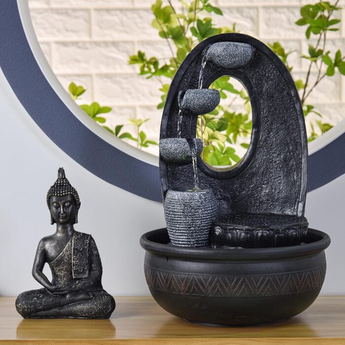 Водоспад Zen'Light Zimmerbrunnen Buddha Harmonie: фонтан Будди з LED-підсвічуванням, 40 см