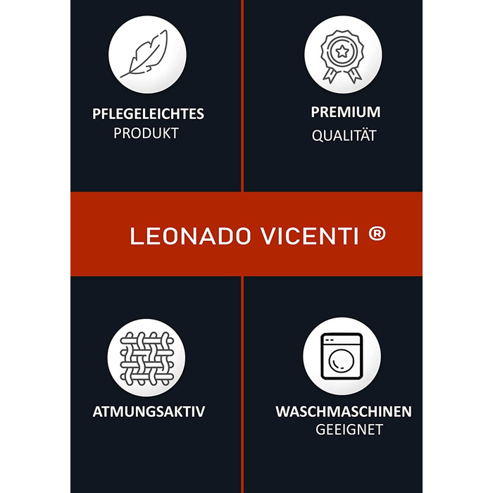 Комплект підодіяльників Leonado Vicenti 155x220 см, наволочка на блискавці 2x 80x80 см