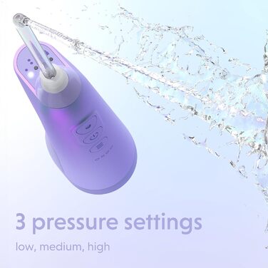 Іригатор Ordo Munddusche: бездротовий, 3 режими, портативний, водонепроникний (IPX7), рекомендований стоматологами, колір Perlviolett