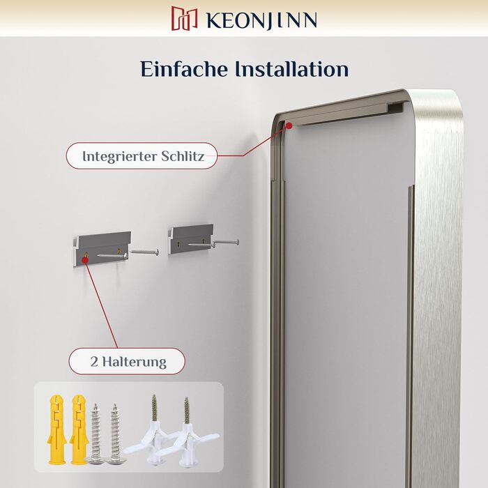 Дзеркало на стіну Keonjinn Wand Spiegel 40x50 см з металевим каркасом, прямокутне. Підходить для ванної кімнати, вітальні, спальні, коридору.