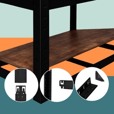 Поличкова система Relaxdays для важких навантажень, 875 кг, стиль Індустріальний Шик