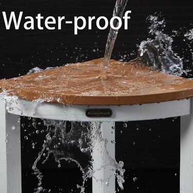 Крісло для душу Eck-Duschhocker, водонепроникне, Polyholz, біле/коричневе, з регульованими ніжками, антиковзне, для ванної кімнати