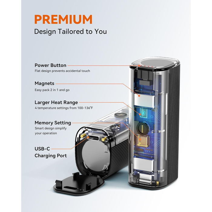 Електричні грілки для рук KINREECELL 2 шт., 4 рівні нагріву до 136°F, батарейні, компактні, час роботи до 16 годин, для гольфу, катання на лижах, кемпінгу, зимові подарунки