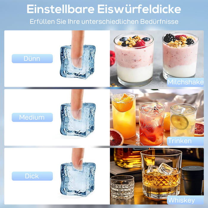 Професійна льодогенераторна машина, 45 кг/24 год, нержавіюча сталь, вбудована або окремостояча, сріблястий колір