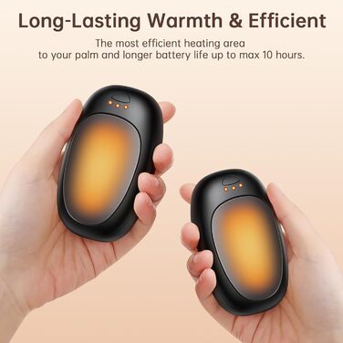 Jonwall Електричні грілки для рук, перезаряджувані, 2 шт. у наборі, USB, портативні, 3 рівні нагріву, для кемпінгу, полювання, гольфу, подарунок для жінок та чоловіків (сірі)
