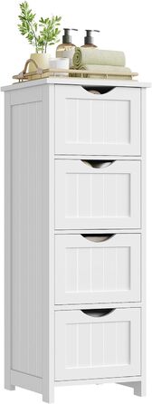 Шафка для ванної кімнати WOLTU, вузька, з 3 висувними ящиками, 32 x 30 x 81 см, для ванної, вітальні, спальні, їдальні, кухні, сучасний дизайн, білий колір, BZS123ws