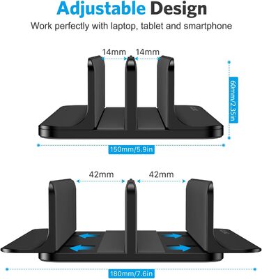 Підставка для ноутбука OMOTON: регульована, чорна, до 17.3 дюйма | MacBook Air/Pro