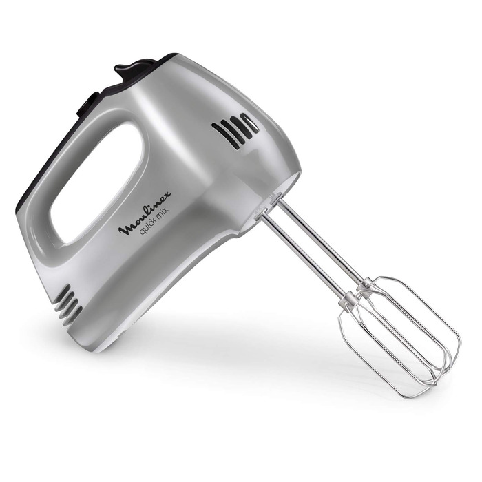 Міксер ручний Moulinex Quickmix HM3108 300 Вт, 5 швидкостей, нержавіюча сталь, для тіста, крему, чорний