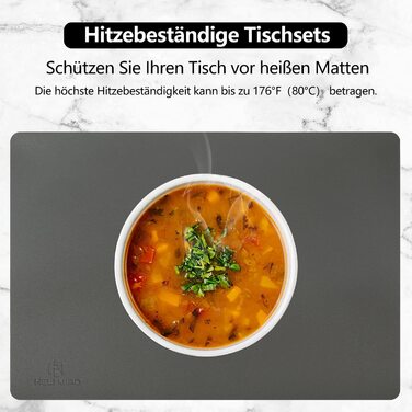 Набір килимків на стіл HELI MIAO, 4 шт., 43x30 см, водонепроникні, термостійкі, імітація шкіри, двоколірні, для дітей