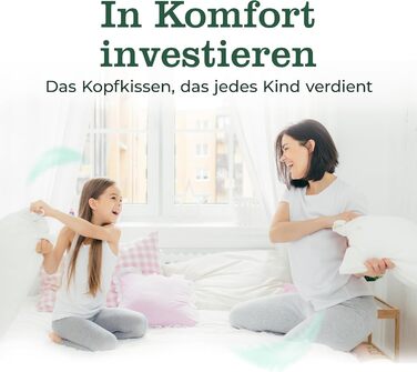 Подушка для дитини CALMONT Kinderkopkissen, 40x60 см, бавовняний чохол, сертифікат Oeko-TEX, Made in Europe