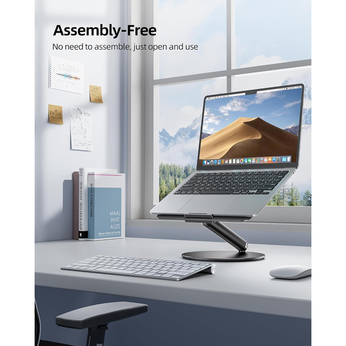 Стійка для ноутбука LULULOOK, регульована, 360° обертання, для MacBook, 10-17