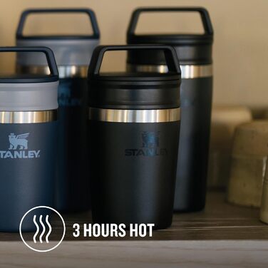 Термокружка Stanley Cafe To Go - 0.23L, чорна - нержавіюча сталь, 4 години тепла, 5 годин холоду