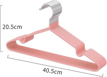 Вішалки металеві (40 см) 40 шт. , товщиною 0,4 см, нековзні, для важкого одягу, пальто, штанів (рожеві)