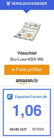 Пухова ковдра Vitaschlaf Bio-Luxe-KBA - переможець тесту, екстра теплий, 100 гуси, 155x220см