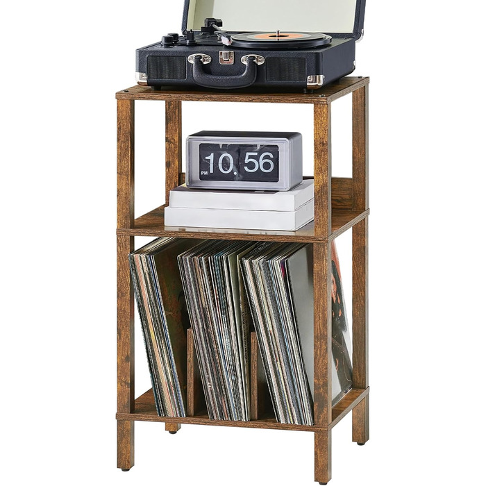 Столик для принтера LELELINKY на колесах, 2-ярусний мобільний стенд, коричневий (52,5 x 40 x 36 см)