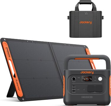 Jackery Explorer 1000: Портативна електростанція з акумулятором 1002Wh, 230V/1000W (2000W пік), USB, QC, для кемпінгу та подорожей (E1000 v2+100W+сумка)