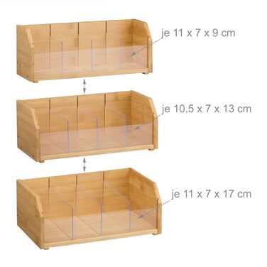 Організатор для одягу Relaxdays з 12 відділеннями, бамбук