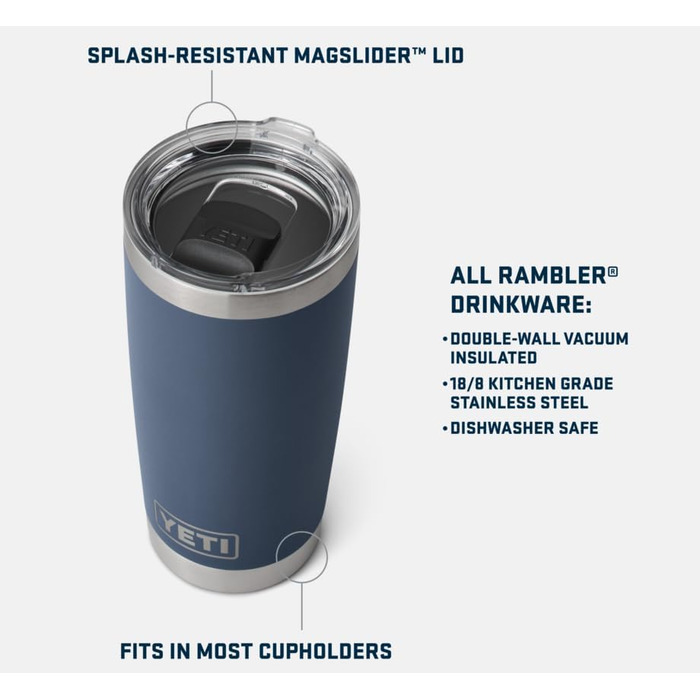 Термос YETI Rambler з кришкою MagSlider, нержавіюча сталь, 591 мл