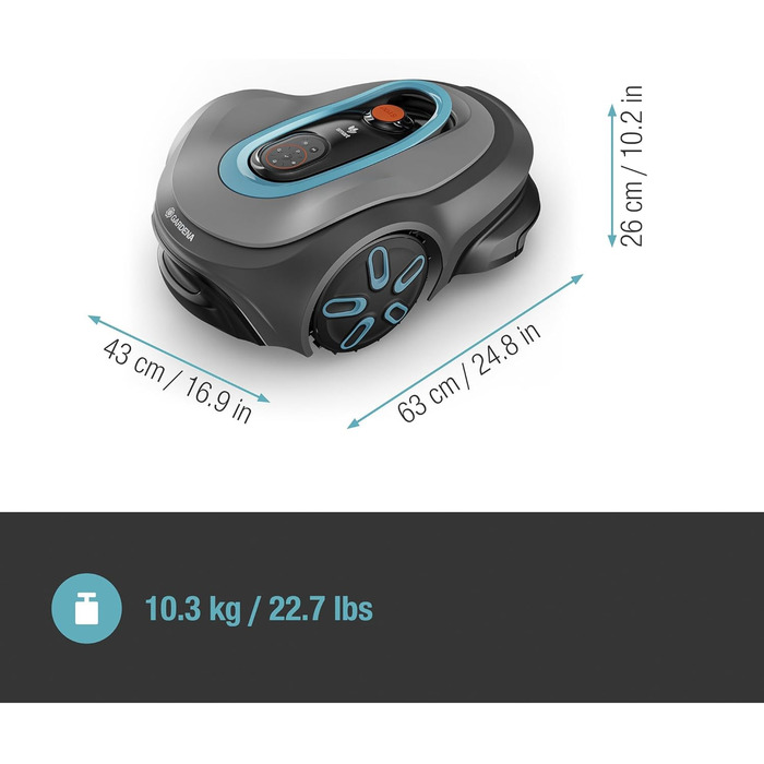 Робот-газонокосачка Gardena Smart Sileno max 1500 м², для газонів до 1500 м², LONA Intelligence, Trim-to-Edge, DuoConnect, тиха робота, керування через додаток