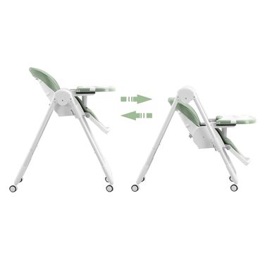 Дитячий стільчик Baby Vivo Kinder Hochstuhl з регулюванням висоти та функцією лежання, колір Cool Mint