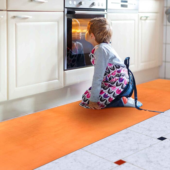 Кухонний килимок кухонний килим кухонний килим для передпокою кухонний килим для передпокою оксамитовий нековзний, що миється оксамитовий оранжево-коричневий миється 220 x 55см 220 x 55см оранжево-коричневий