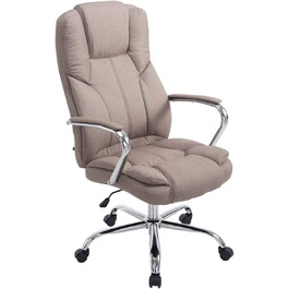 Офісне крісло Xanthos v2 класу CLP XXL з тканинною оббивкою I М'яке офісне крісло з високою спинкою і м'якими підлокітниками, Колір (сіро-коричневий)