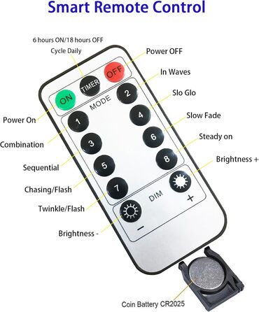 EASTERNSTAR Гірлянда світлодіодна мідний дріт 20м, 200 LED, EU штекер, 8 режимів, вологостійка, для декорування саду, дому, вечірок, святкування Різдва, тепле біле світло