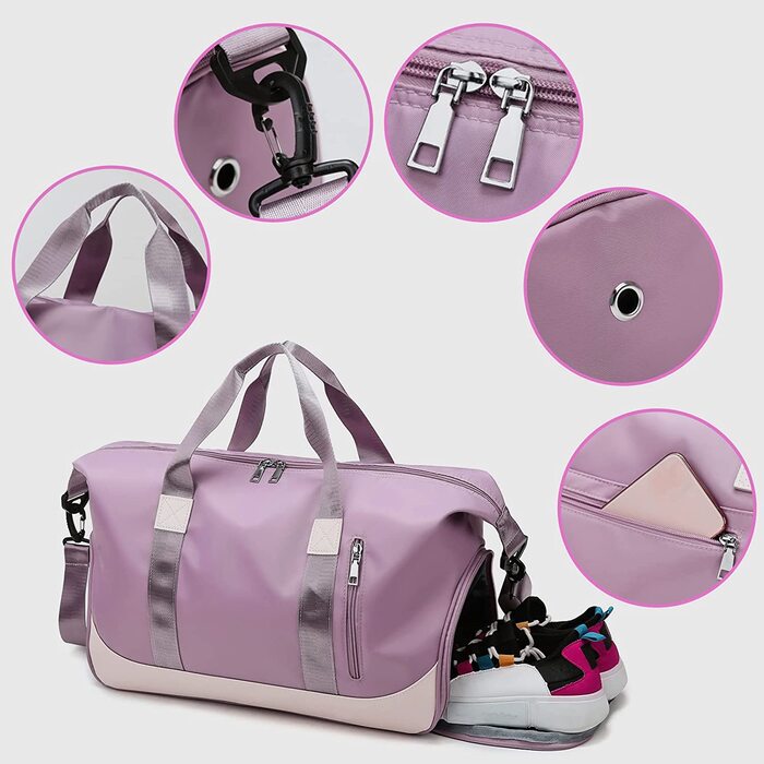 Спортивна сумка Tokeya 40 л з відділення для взуття фіолетова