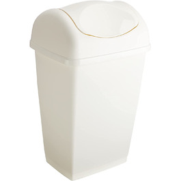 Кольорове пластикове відро axentia для кухні та ванної, відро для сміття з поворотною кришкою, місткість близько літра (50 л, білий)