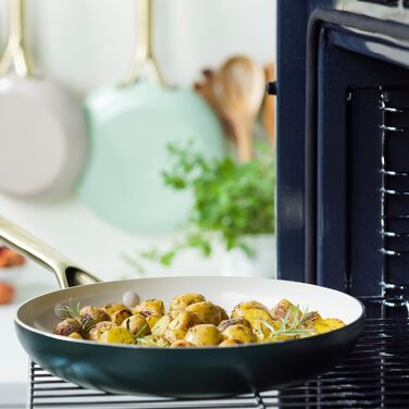 Набір сковорідок GreenPan Shades з керамічним антипригарним покриттям, 3 шт. (20/24/28 см), без PFAS, для індукційних плит, з нержавіючою сталею, безпечний для посудомийної машини, термостійкий, колір Terra (зелений)