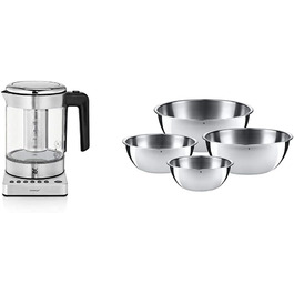 Електричний чайник-заварник WMF Küchenminis 2 в 1 з регулюванням температури, 1л, 1900 Вт, скло з тримачем для чайних пакетиків та ситом