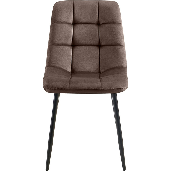 Набір обідніх стільців CLP Esszimmerstühle 4 шт. з велюру Asti, м'які кухонні стільці, стільці для обідньої кімнати з підлокотниками, витримують до 150 кг, колір: коричневий