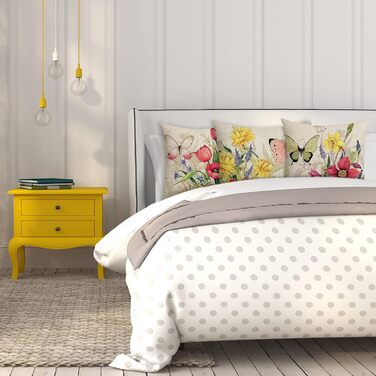 Наволочки KSSKEN 45x45 см, 4 шт. Бавовняна білизна, метеликиквіткові декоративні подушки, вітальня-спальня, красива упаковка.